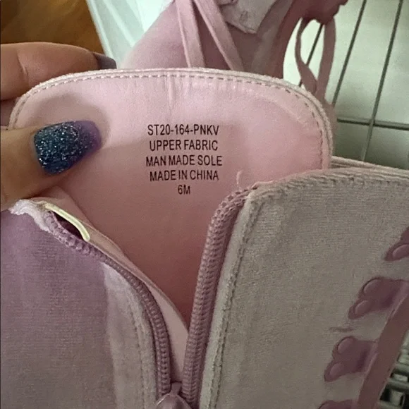 Dollskill velvet pink Lace-Up Platform Knee-High Boots size 6! Brand new! - Picture 5 of 5